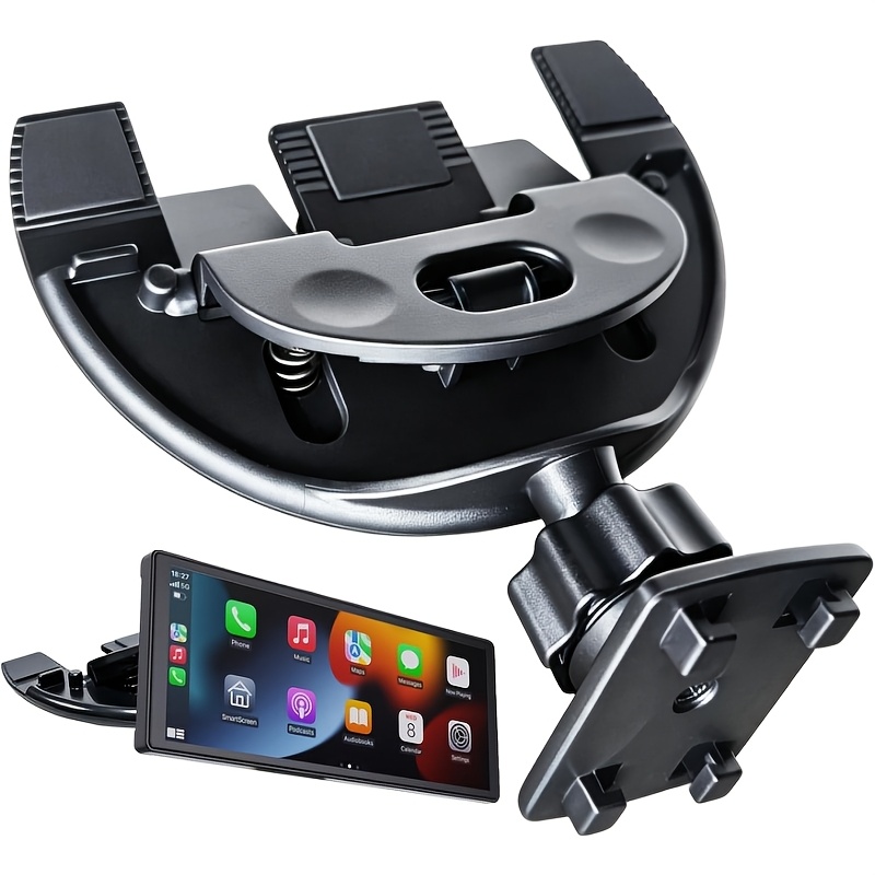 Nosilec za CD režo za CarPlay zaslon, 360° vrtljiva nastavljiva roka z univerzalno kroglično glavo 17 mm, združljiv s 7-palčnim, 9-palčnim,