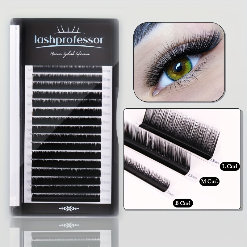 

Luxe Mink Cils - Éventail Facile, Volume & Extensions Fluffy L/M/B Curl, 16 Rangs - Parfaits pour & les Occasions Spéciales