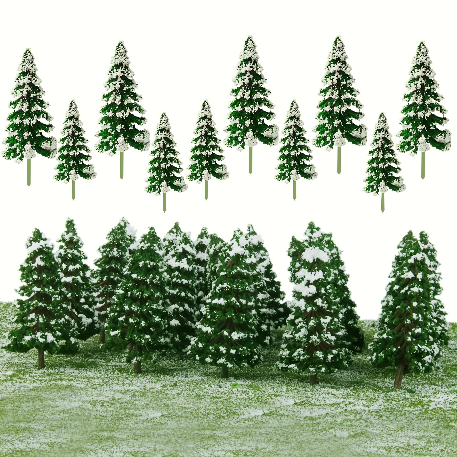 10pcs Realistic Mini Cedar Pine Trees - Miniature Landscape Decor For Architectural Models And Christmas - Handmade Enhancements With Vivid Detail And Festive Charm