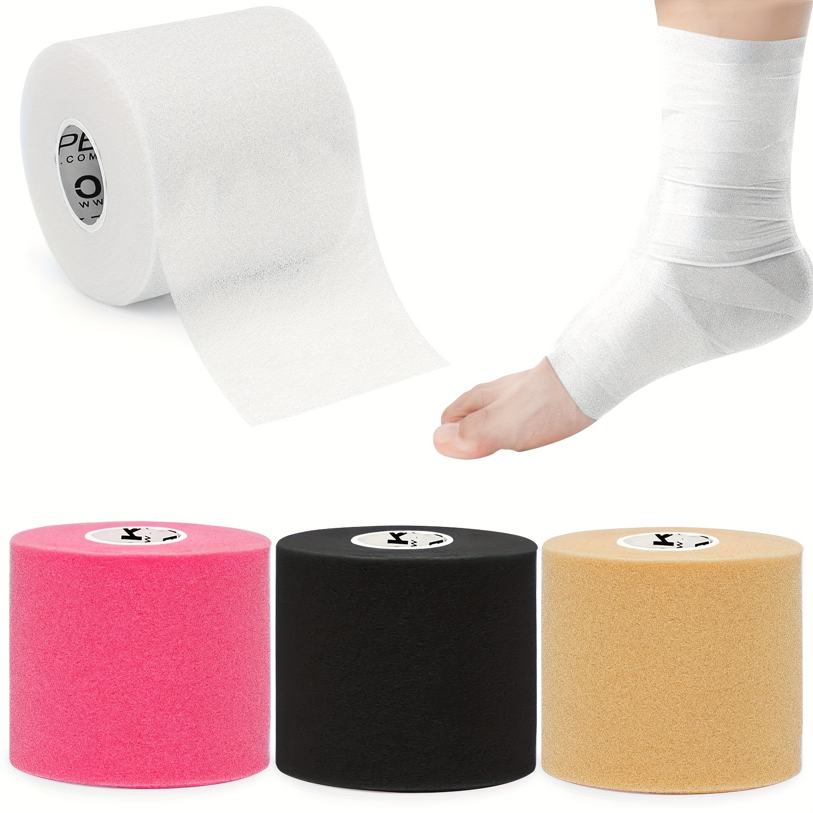 OK TAPE 4-Pack Pre Wrap Foam Tape, 2.75&quot; x 30 Yards, Hand Washable, Sports Underwrap for Ankles, Wrists, Hands, Knees - Thanksgiving &amp; Christmas Day Gift Idea
