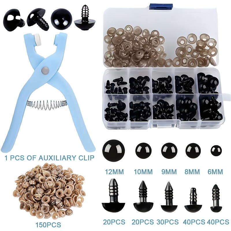 TEMU Kit d'outils de sécurité pour crochet 200pcs/300pcs, avec outils de auxiliaires , installation de boutons universelle, convient pour les jouets