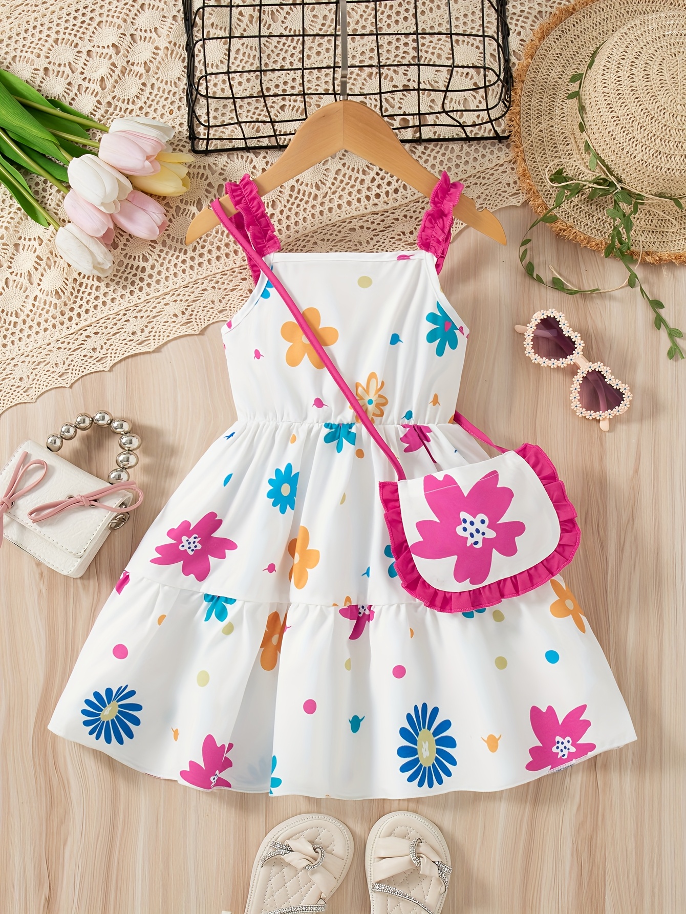 vestido casual verano niñas estampado floral dobladillo Temu Spain
