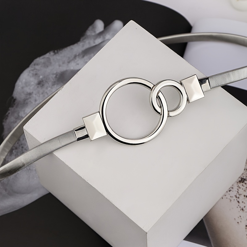 Elastic Waist Belt with Golden Chain - Versatile for Matching