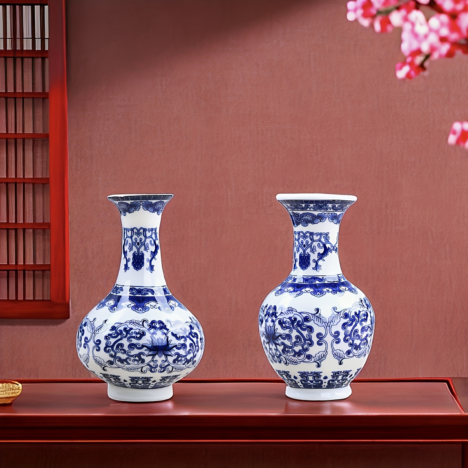 青と白の花柄陶器花瓶 Amazon.co.jp: 青と白の磁器の花瓶 セラミックつぼみ花瓶 古典的