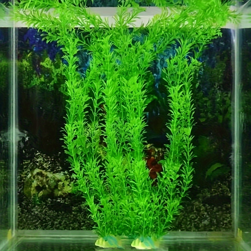 

1pc/2pcs Artificial Green Underwater Plant, Fish Tank Aquarium Decor Artificial Water Plant, Plastic Plant Water Grass Ornament