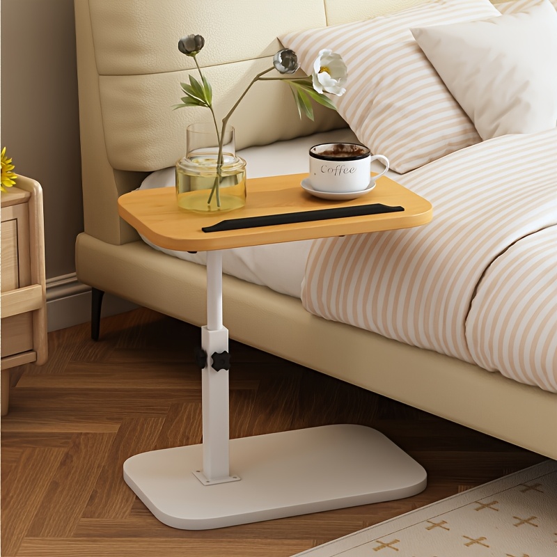 AYES Bijzettafel tillen 360 ° draaibare C-vormige bijzettafel - tv-dienblad tafel smal concaaf laptopbureau voor woonkamer slaapkamer nachtkastje verpleegbank lezen studie snack thee koffie bank