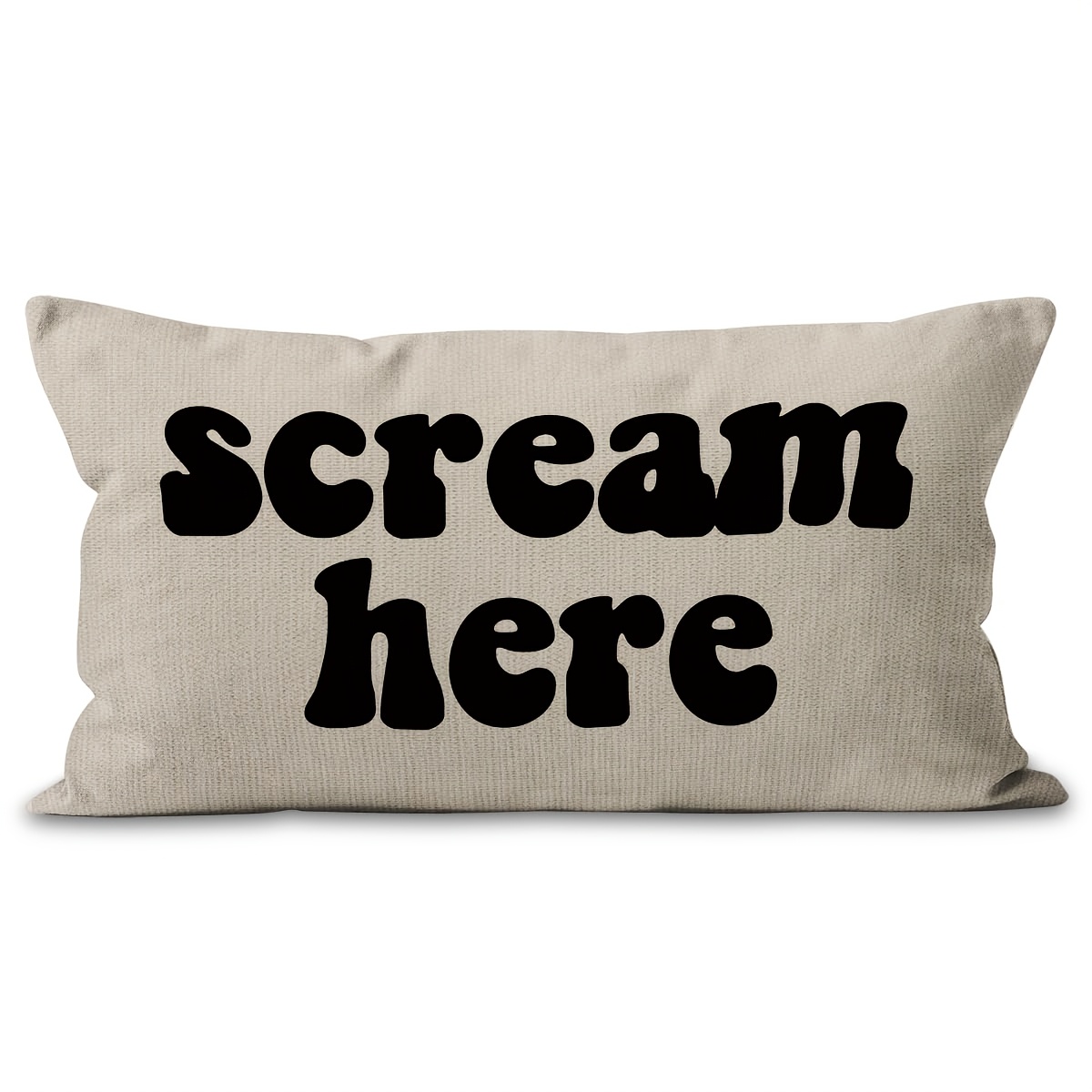 TEMU 1pc Funny Decor, Pillow Cover, Fun Pillows,fun Throw Pillows,funny Throw Pillows,fun Decorative Pillows, Here Funny Humor Throw Pillow Case