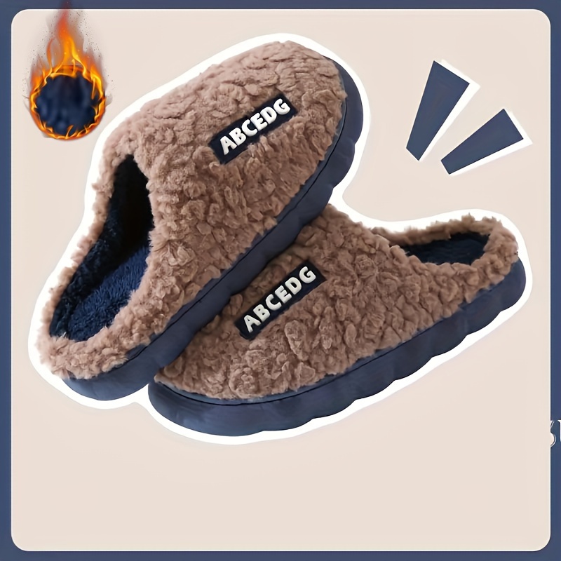 

Abc Letter Cartoon Comfortable Warm Slippers For Home Indoor Use