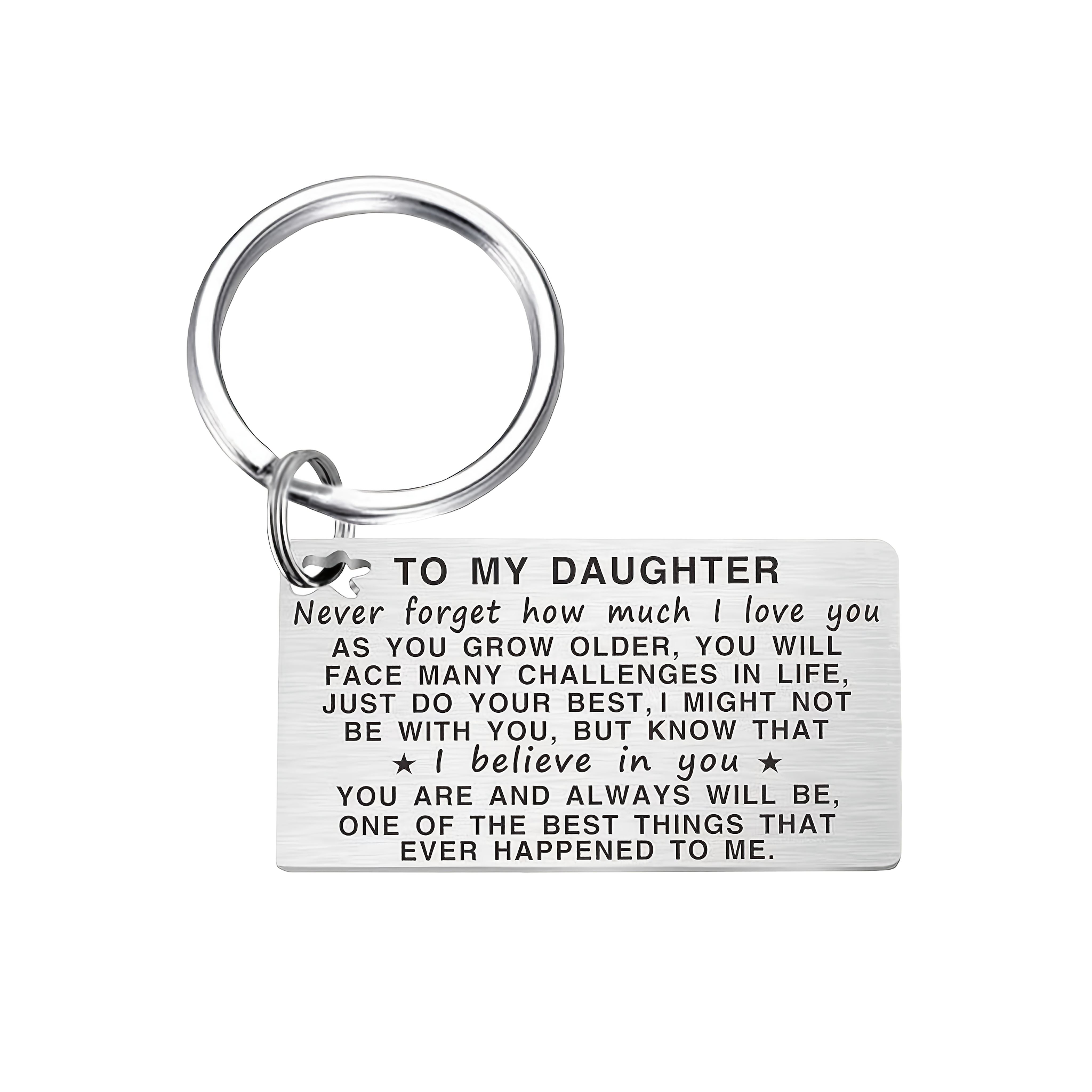 TEMU 1pc Message " I Love You", Engraved With A Message From Parents To Their Daughter, Motivational Stainless Steel Keychain, Gift For Daughter On