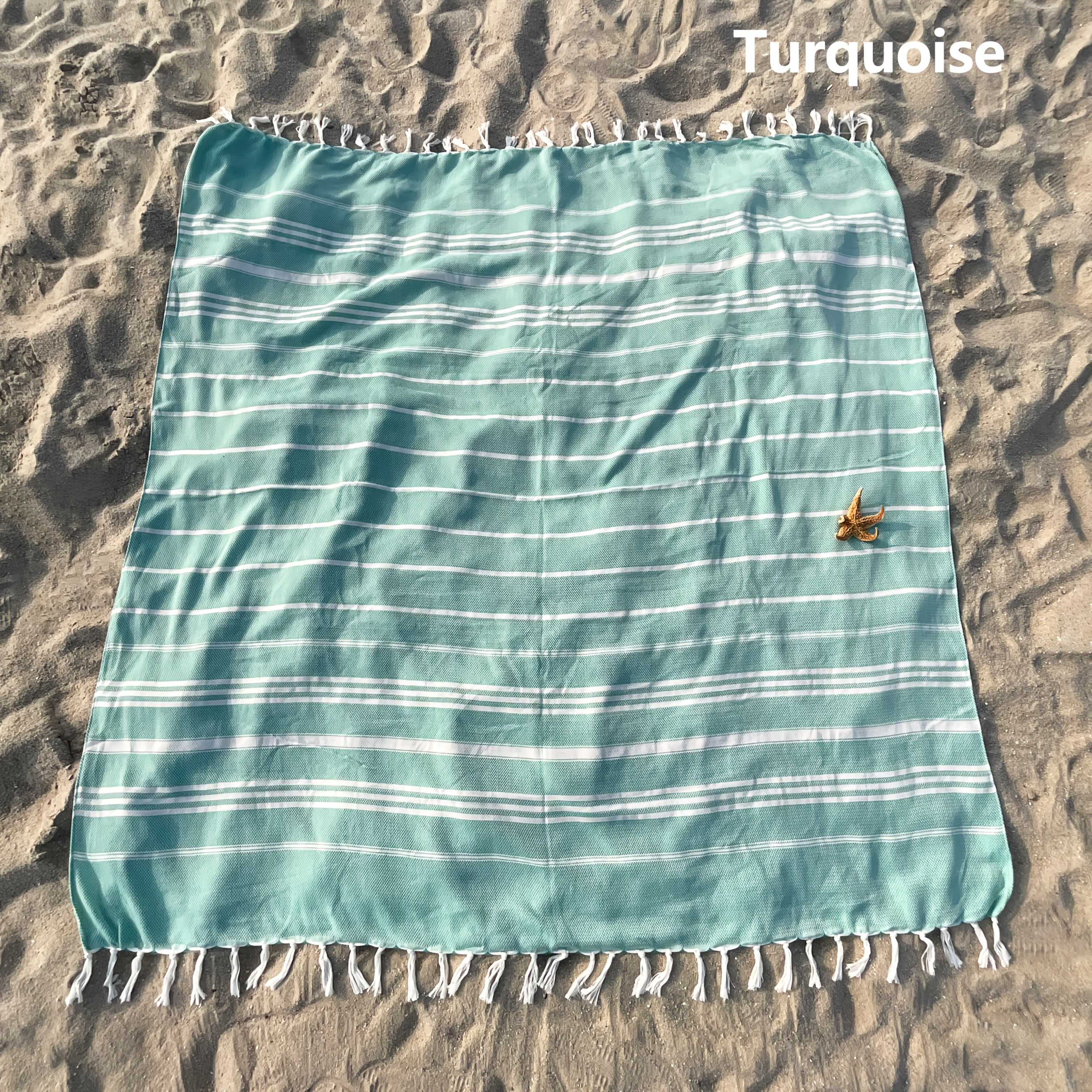 Image of 1pc Super Large Turkish Beach Towel, Quick-dry Sand-free Bohemian Style, 78.74 X 70.86 Inches, Essential Adult Cloud Gift – Perfect Christmas Present