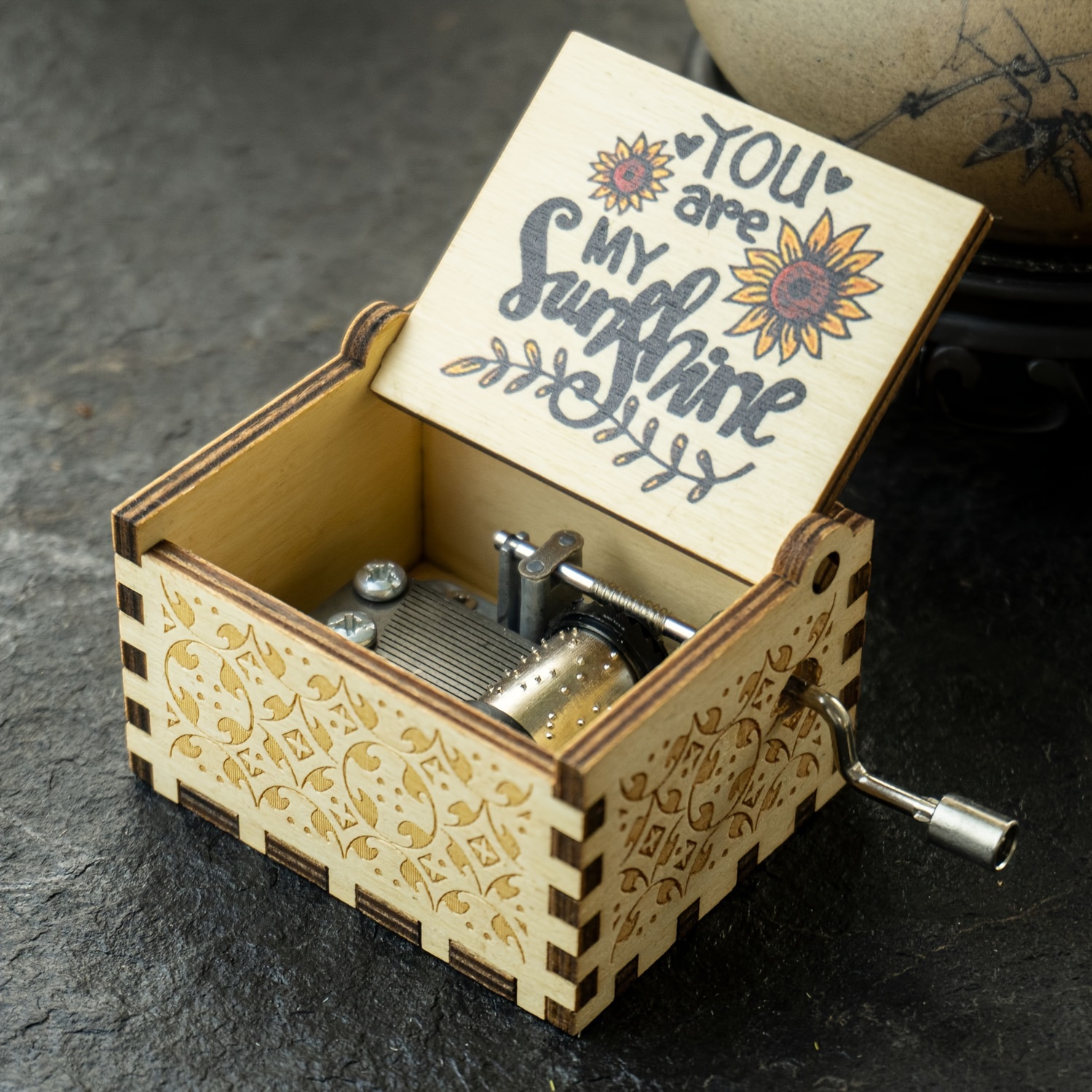 Youtang Coraline Music Box Engraved Wooden Gifts Mini Musical Box Play