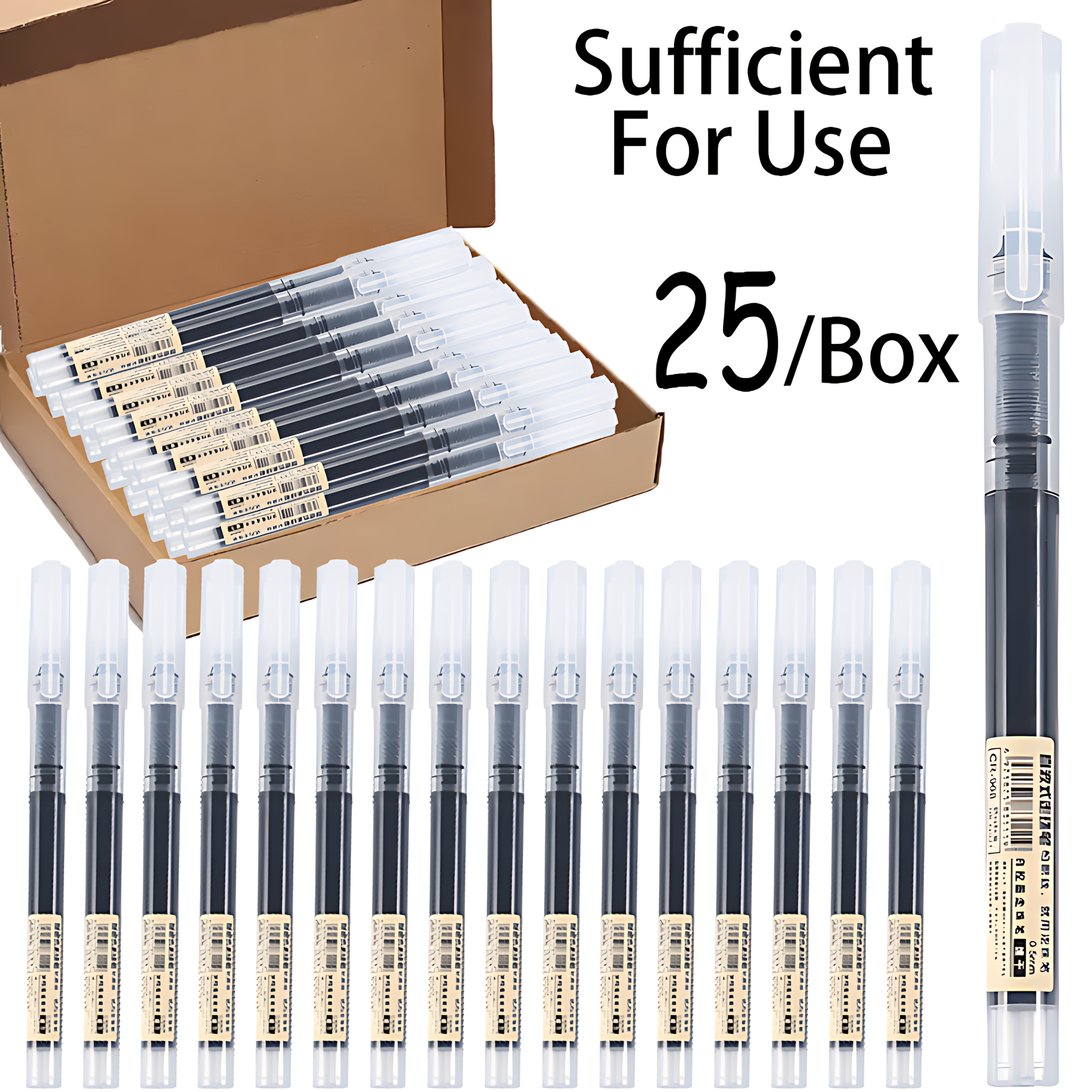 TEMU 50/box Pens, Pens Black Ink, Black Pens, Pen, Black Pen, Gel Pen, Black Gel Pens, Ink Pens, Handwriting Pens, Gel Pens, Japanese Pens, Writing