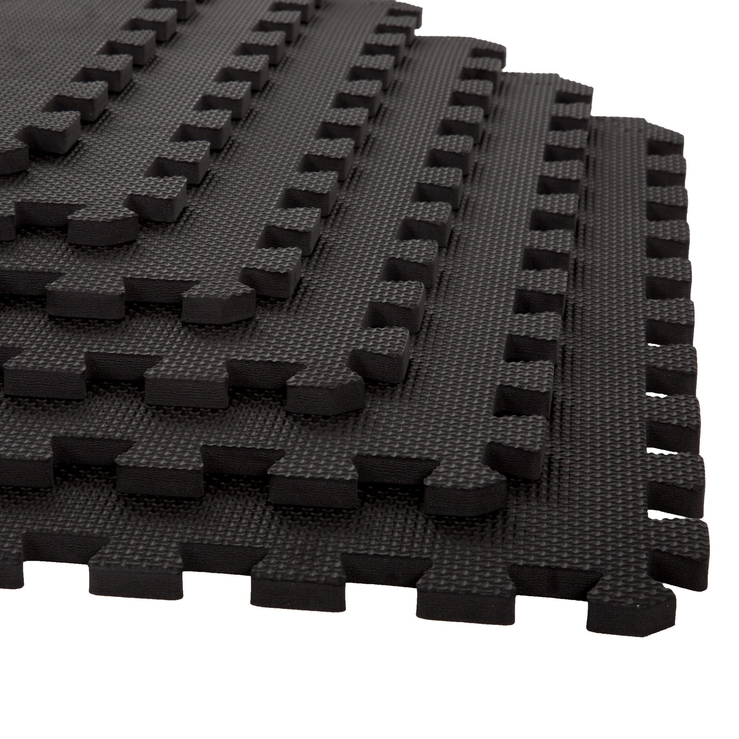 

60cm/24in Eva Foam Flooring Tiles, 6pcs Puzzle Pieces, Non-toxic Floor Padding For Playroom, Gym (black)