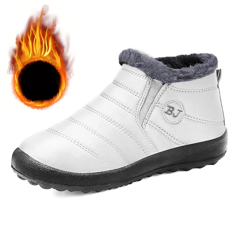 Women's Fleece Lined Short Snow Boots, Non-Slip Ankle Boots