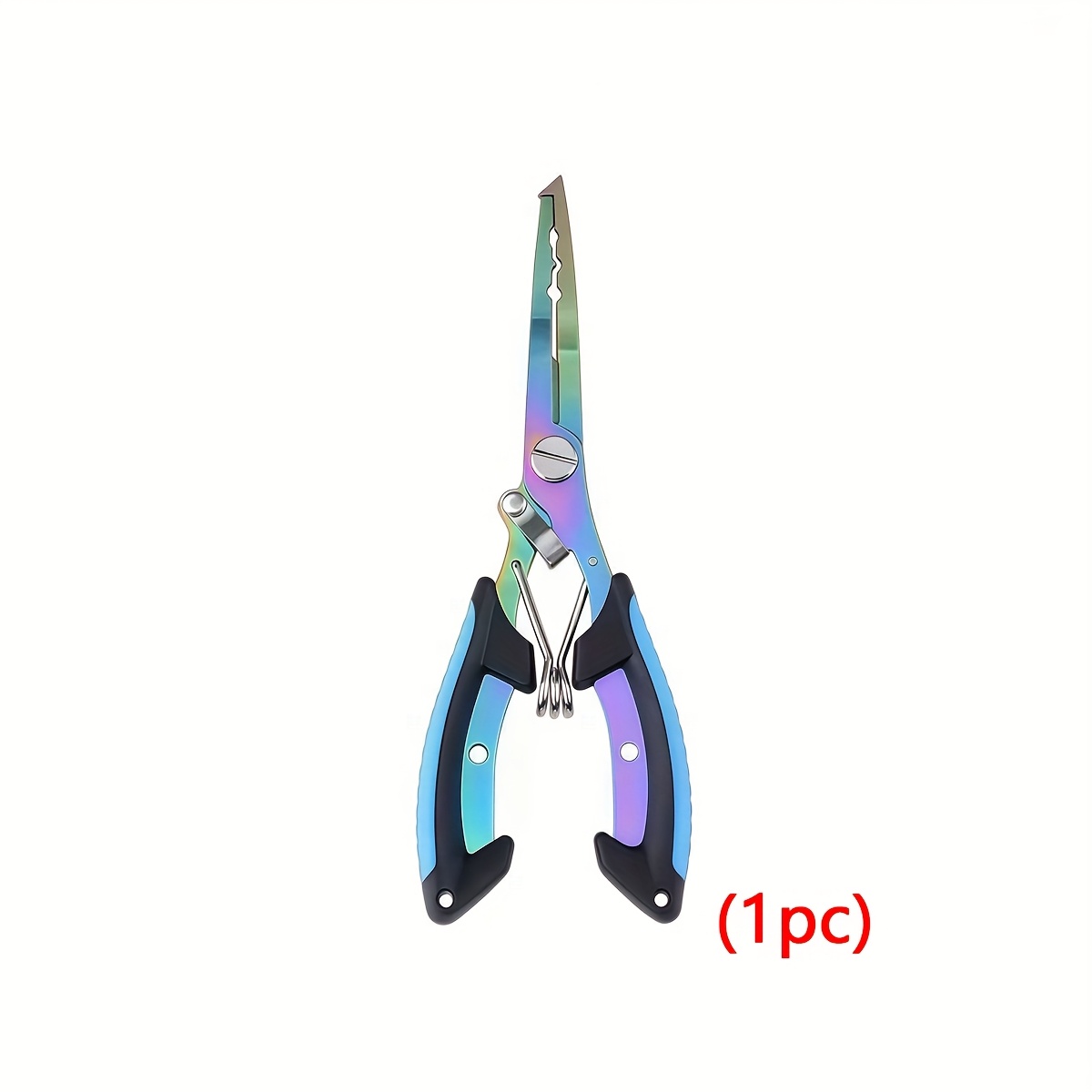 Image of 1pc Fishing Pliers, Scissor Weave Cutter, Lightweight Split Ring Hook Remover, Ergonomic Non-slip Pliers, Straight Nose Colored Stainless Steel Tool, Men's Gift, Christmas Gift, Hunting Gear