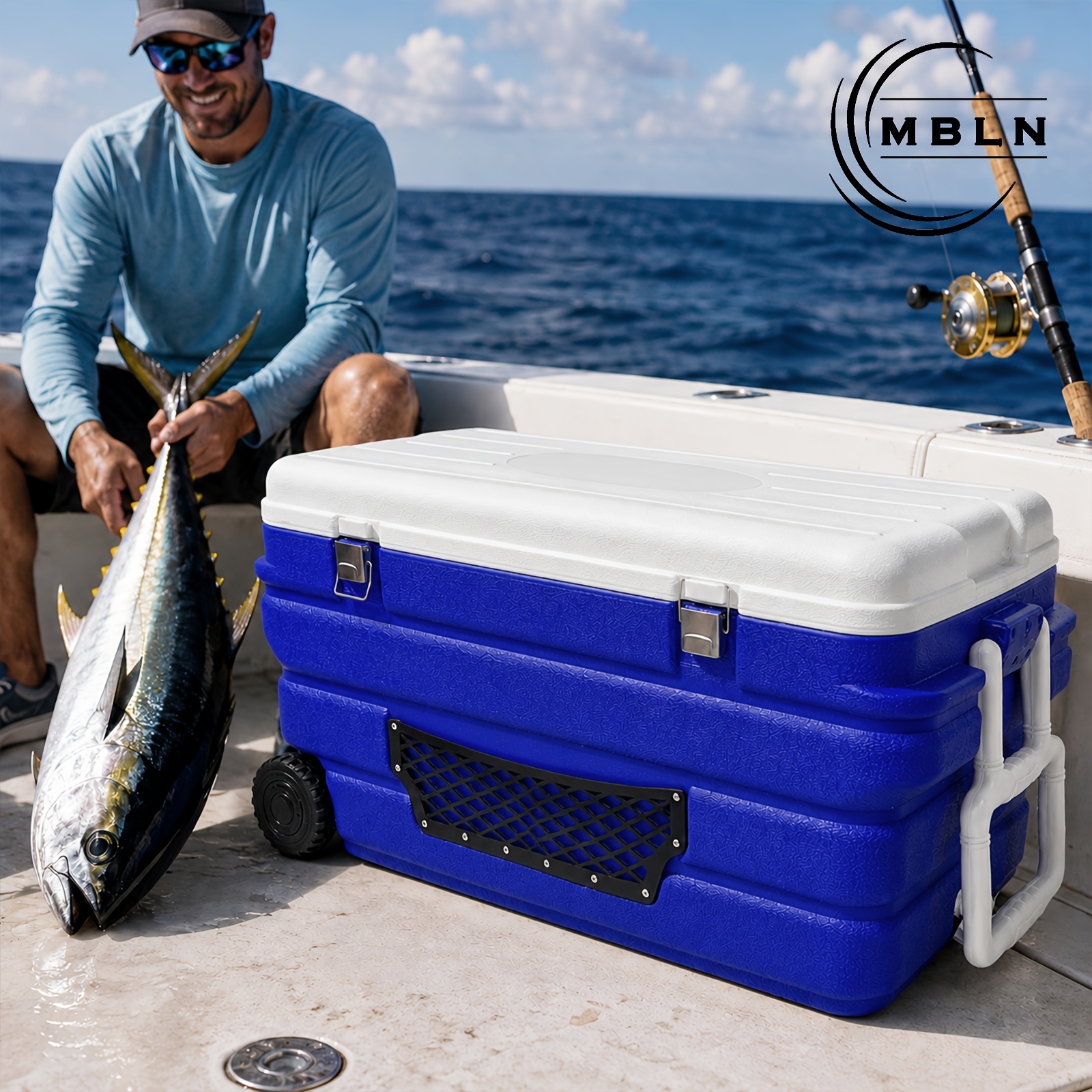 cooler box for fish Lee Fisher Sports Live Bait 7.5 Quart with Mesh Basket and clip on 195L Touring Dry bag to pack your weekend camp set up or daily accessories for some great family fun ROTO Fish Cooler Box 70Liters