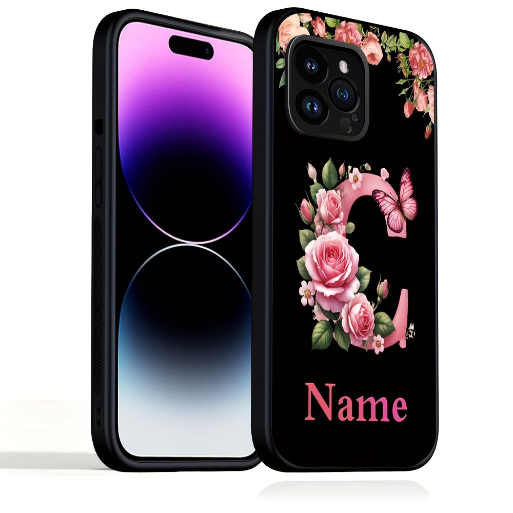 TEMU Phone Case - Chic Phone Cover - Personalized Name/text, Compatible With For Iphone 12 11 Pro , X/xs/xr, 8/7/6s Plus, Se2/3, Soft Silicone