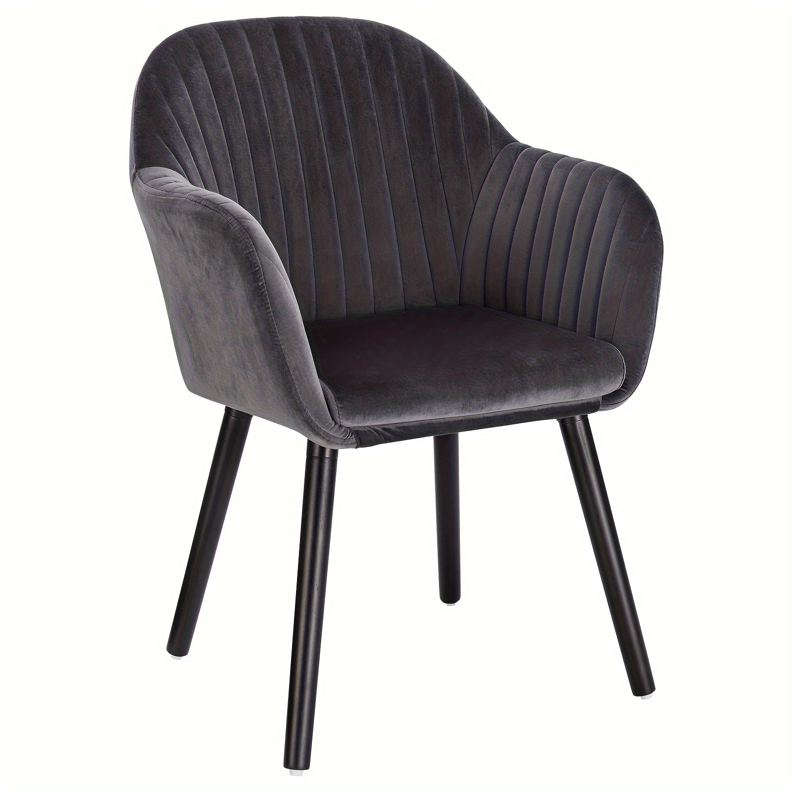 Image of 1pc Dining Room Chairs Kitchen Chairs Upholstered Chairs Living Room Chairs Design With Armchair Feet Black Velvet Solid Wood