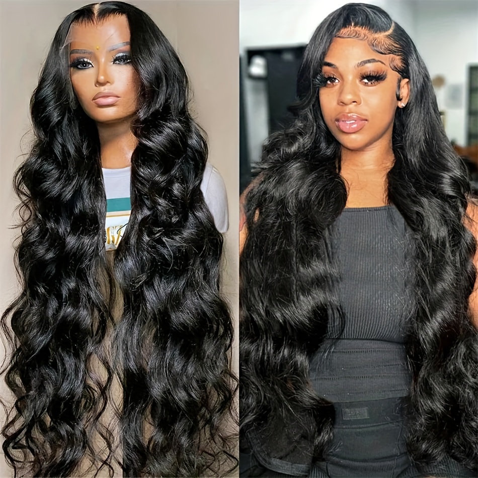 Funky Girl 13x6 Lace Front Body Wave Wig - Brazilian Remy Human Hair, Pre-Plucked with Baby Hair, 180% Density, Natural Black for Women, Elegant Style for All Ethnicities, Natural Hair Styling | Natural Hairline Wig | Soft Texture Wig