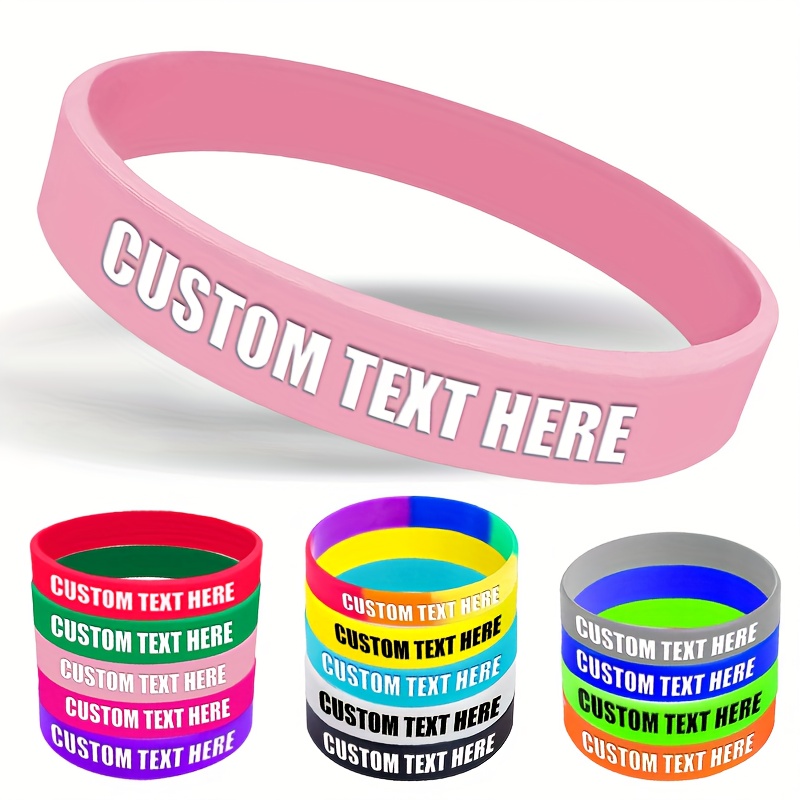 15pcs Custom Silicone Wristbands with Letter Patterns