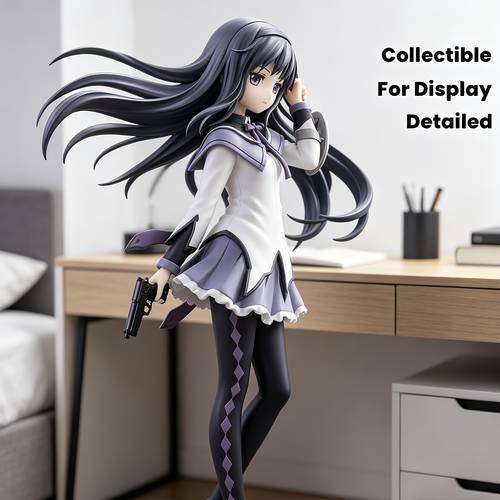 adorable anime style magical girl pvc figure with gun and ideal for desktop display perfect gift for christmas halloween and birthdays festive gift item detailed costume anime collectible