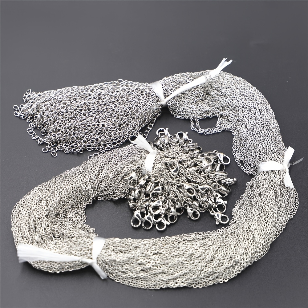 TEMU 50pcs Stainless Steel Round Box O Chain Necklace For Men And Women | Chain Necklace, Durable And Stylish