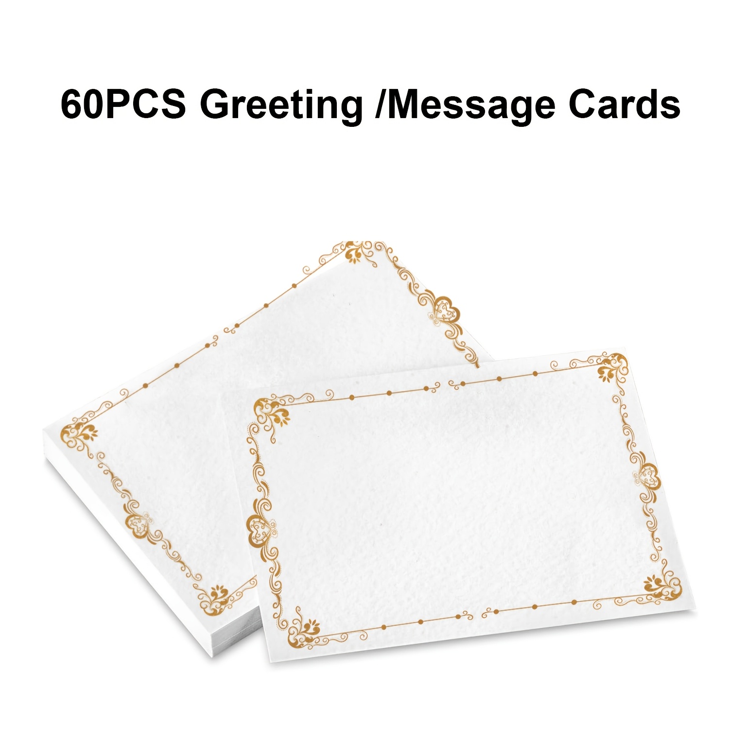 

60pcs Blank Greeting Cards With Envelopes, Self-sealing Thank You Message Slips, Matte Paper Cards For All Diy Printing