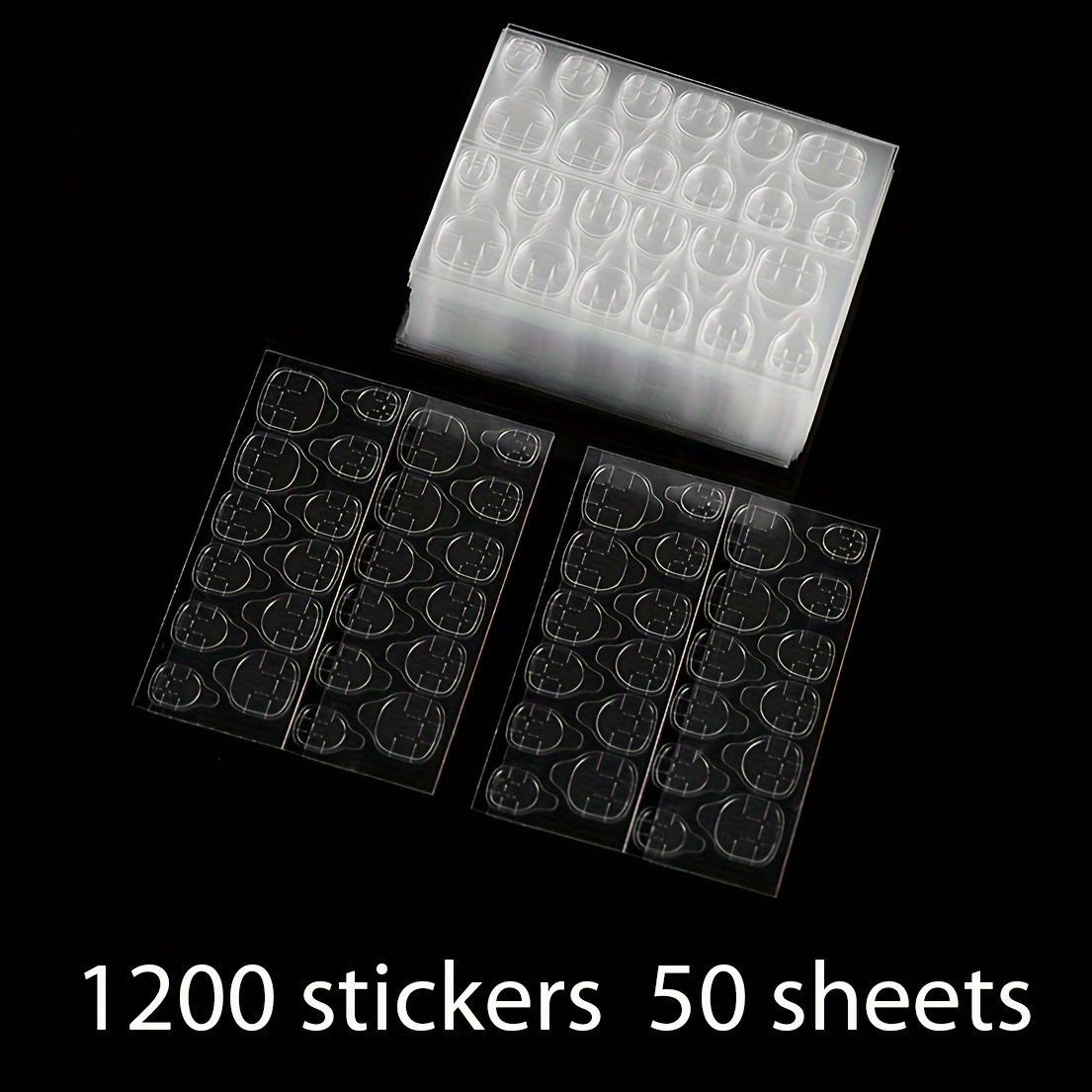 240 Ultra-thin Double-sided Gel Nail Stickers With 50 Sheets Of Jelly Glue, Super Sticky, Waterproof, Firm, And Removable False Nails