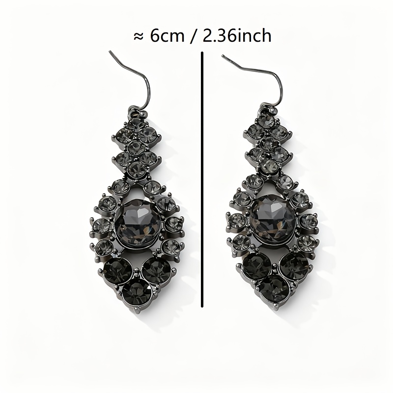 Dramatic Long Drop Earrings with Synthetic Zirconia, Elegant Gift