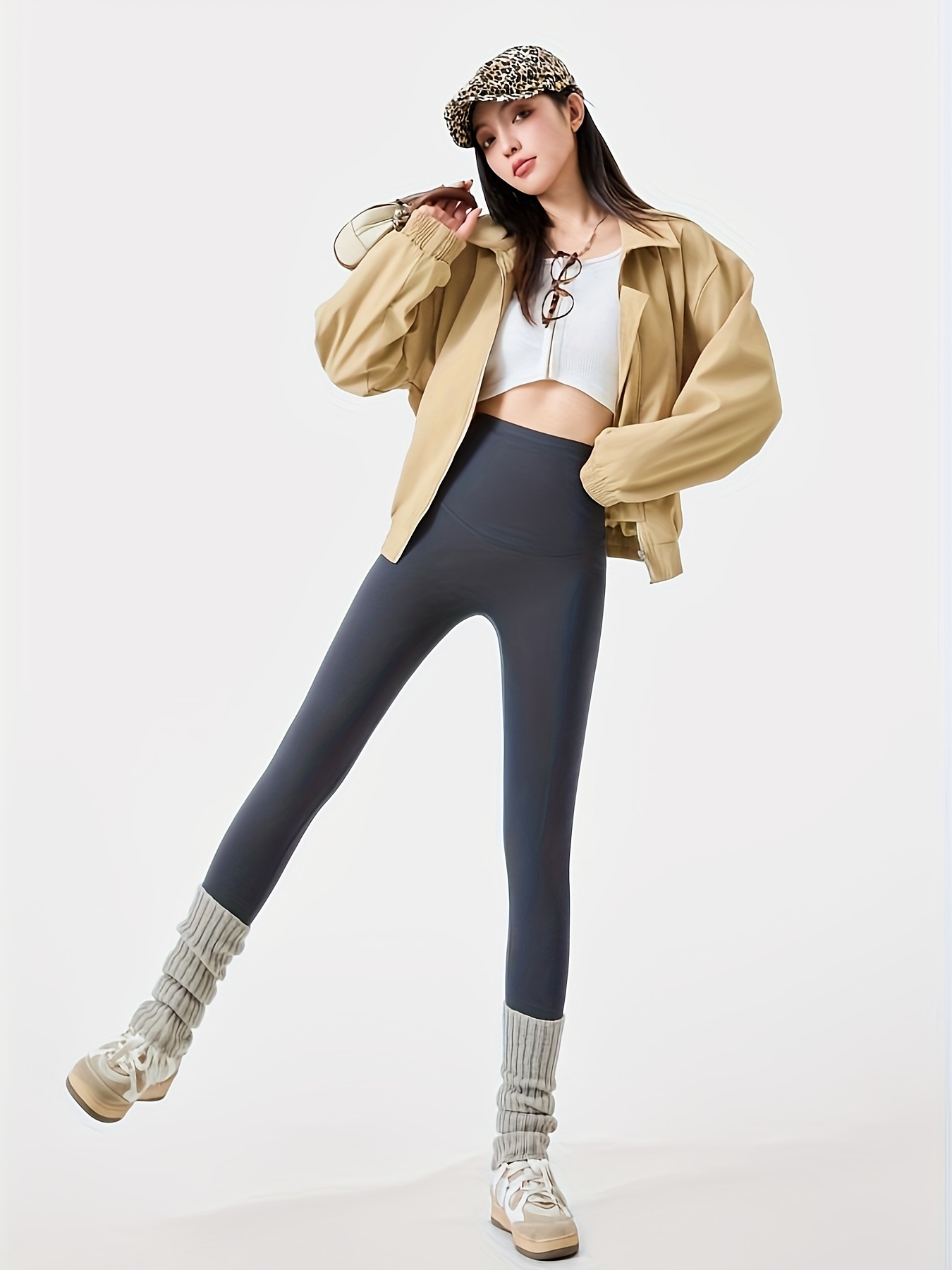 Pantalones de ropa interior con aislamiento grueso y de felpa para otoño e invierno, pantalones ajustados elásticos de corte entallado con forro de felpa para invierno, ropa interior y pijamas para mujer - Imagen 4