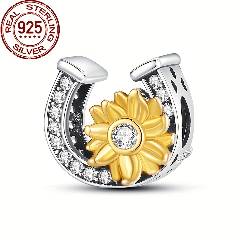 

Sunflower Horseshoe Charm Bead, Bracelets & Bangles, Diy Jewelry For Women, Elegant Birthday Gift