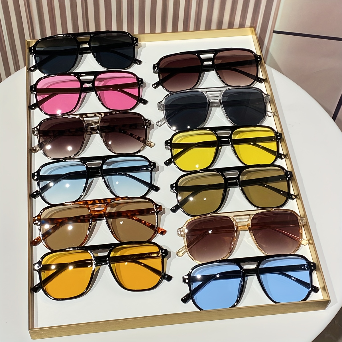 TEMU 5/8/10/11/12pcs Men' Double-frame Oval Fashion Glasses - Trendy European & , Full-rim Decorative Eyewear For Streetwear, Parties, And Casual