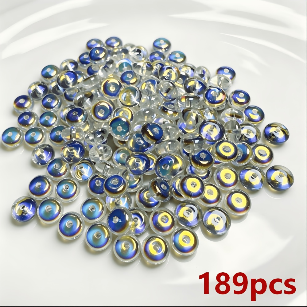TEMU Super Sparkly Aurora Ab Color Waterproof Synthetic Artificial Crystal Beads - Iridescent Suitable For Diy Making, Bracelets, Necklaces, Shoe &