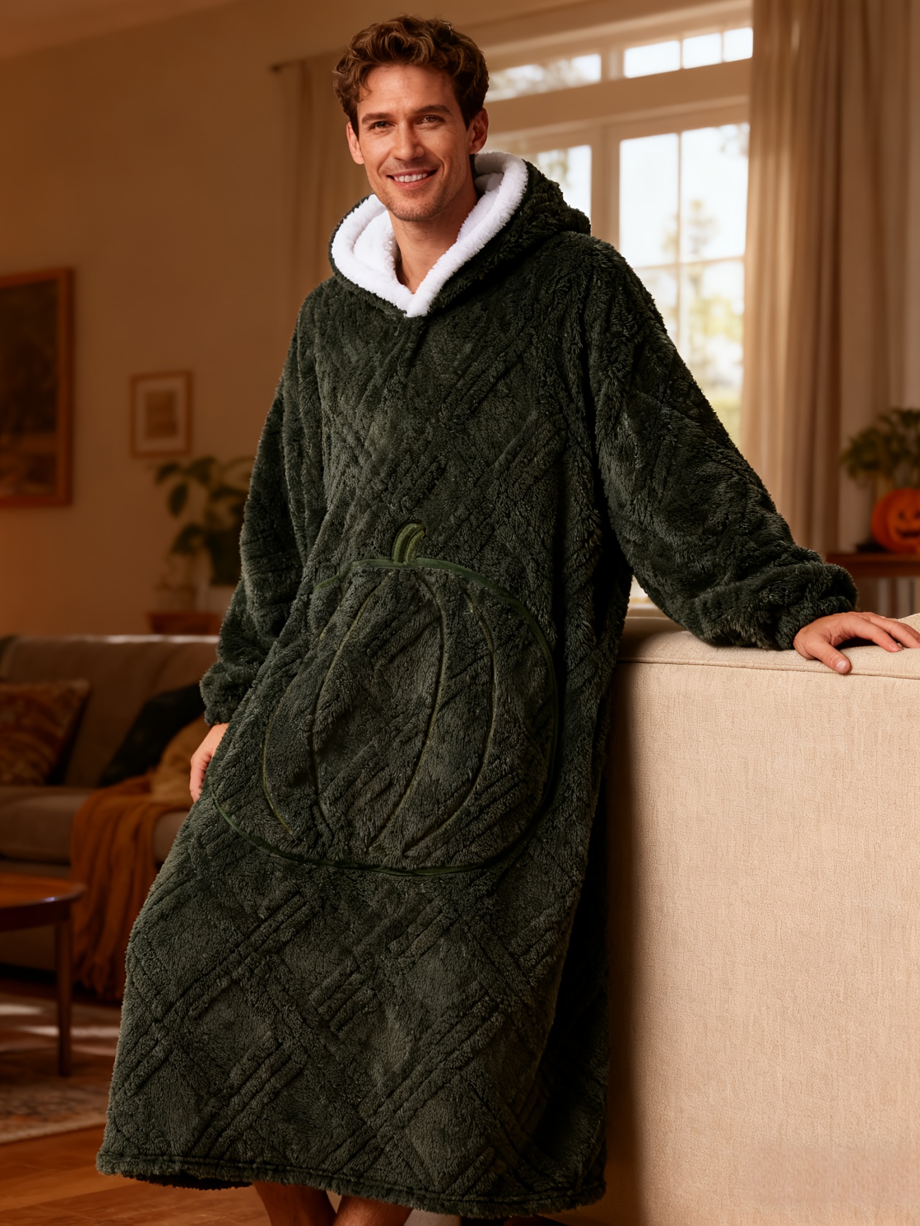 Christmas & New Year Edition - *'s Robe - Bathrobe - Length 135cm - Full  Chest * 160cm - Premium Jacquard Craft - Winter Style - Lined - Warm -  Extra Large, Thickened & Extended - 12 Color Options - ...