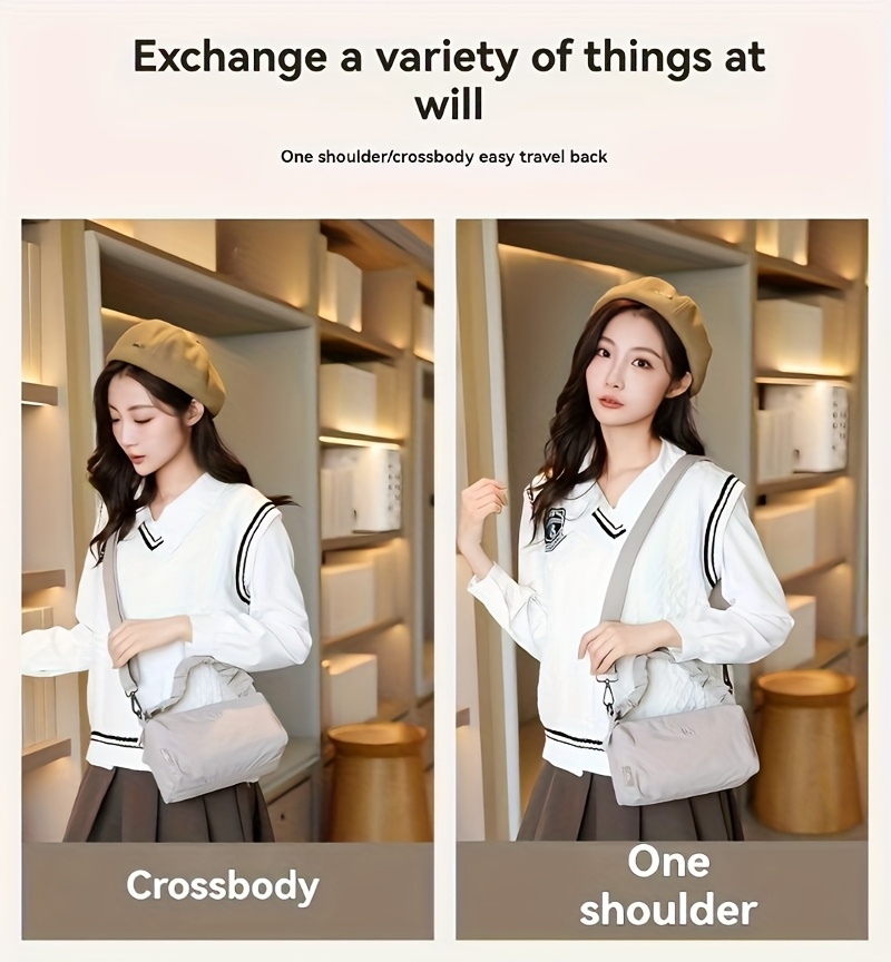 womens casual shoulder crossbody bag modern   for single shoulder or handheld use with detachable adjustable strap urban everyday essential stylish versatile multi pocket commuter bag in     from Product details 1