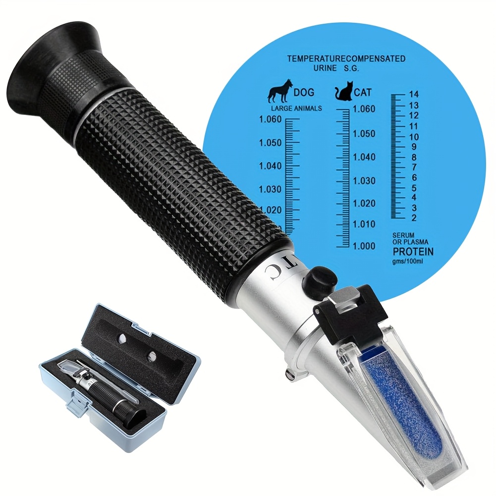 

3-in-1 Refractometer - Easy-to-use, Animal Tool For Urine Sg & Serum Protein Levels, Ideal For Dogs, Cats & Large Animals