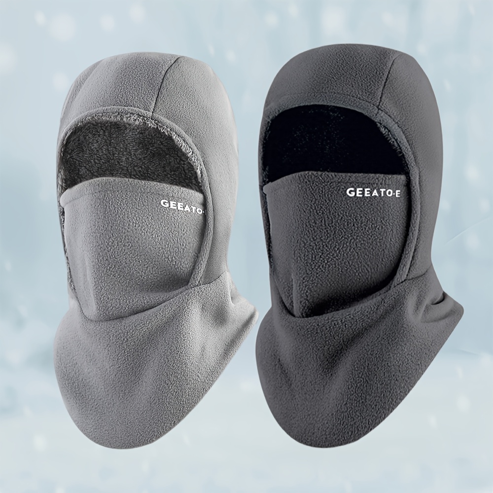 TEMU 2pcs Autumn And Winter Men's Outdoor Hat, Scarf, Mask, Thick Warm Ear Protection, Suitable For Winter Outdoor Sports And Work, Cycling, Skiing,