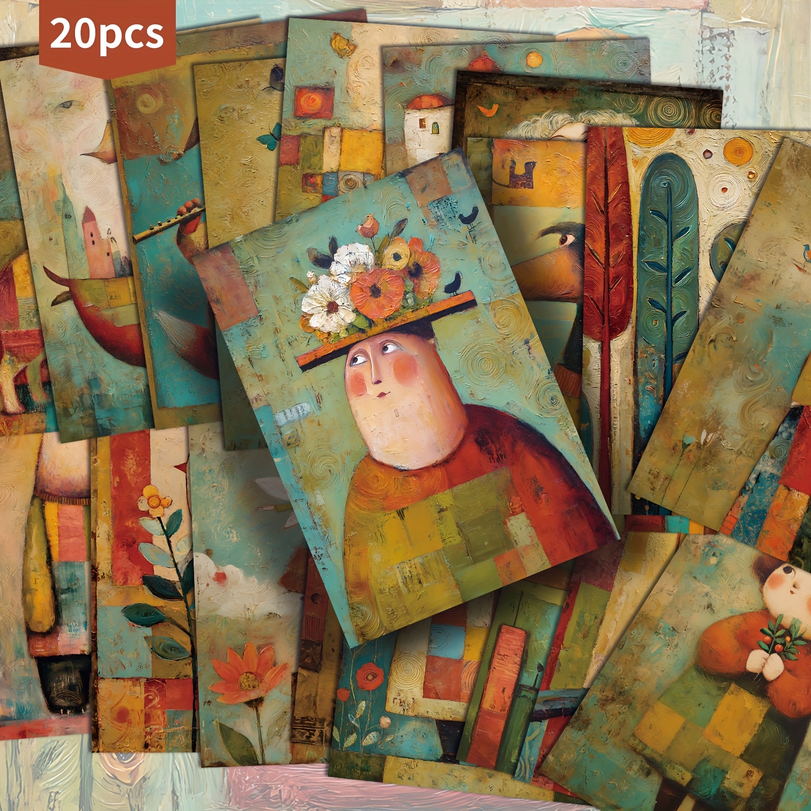 Image of Set Of 20 Vintage Fairy Postcards Measuring 4x6 Inches, Featuring Classic Pinup Art, Perfect For Scrapbooking And Crafting