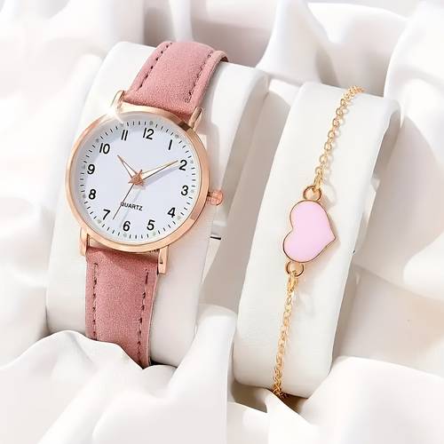 2pcs colorful quartz wristwatch for women with matching options romantic
