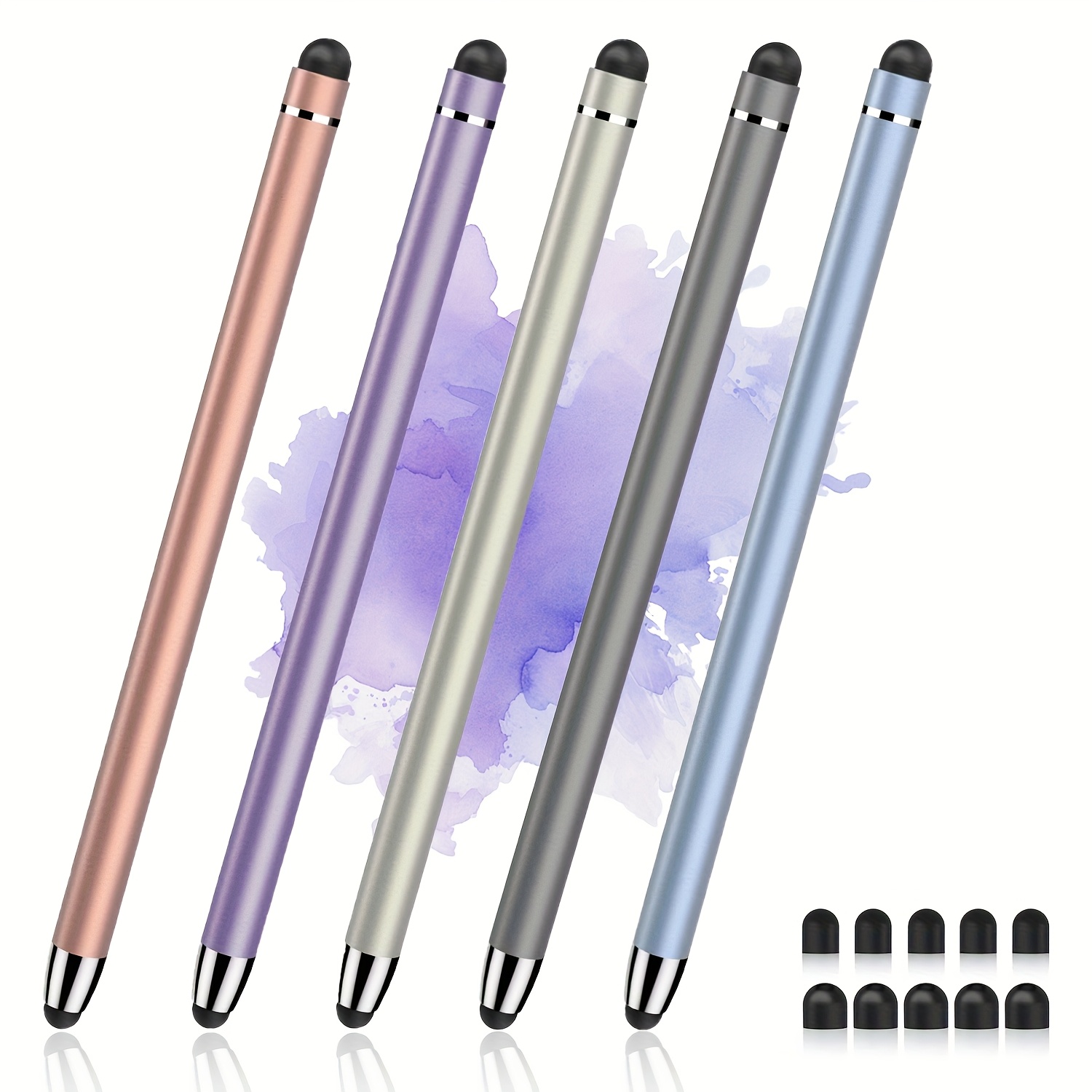 TEMU 2in 1 Stylus Pen Set For Touch Screens - And - Compatible With Iphone Ipad -5 Pens With 10 Extra Tipsgreat , Father's Day Gift Idea
