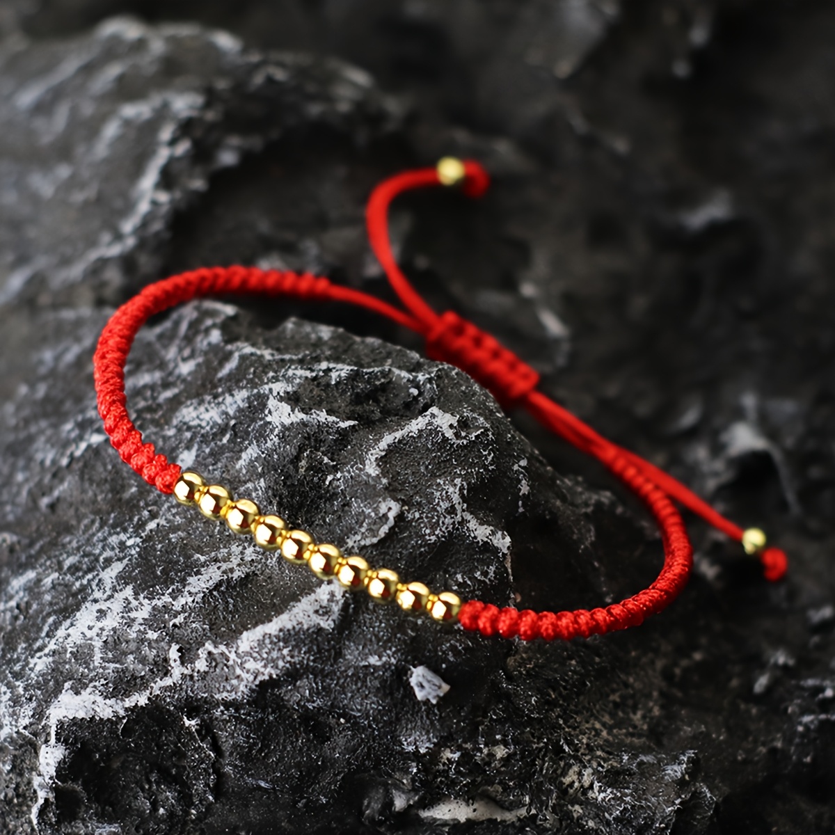 Nylon Red Adjustable String Bracelet, Unisex Gift