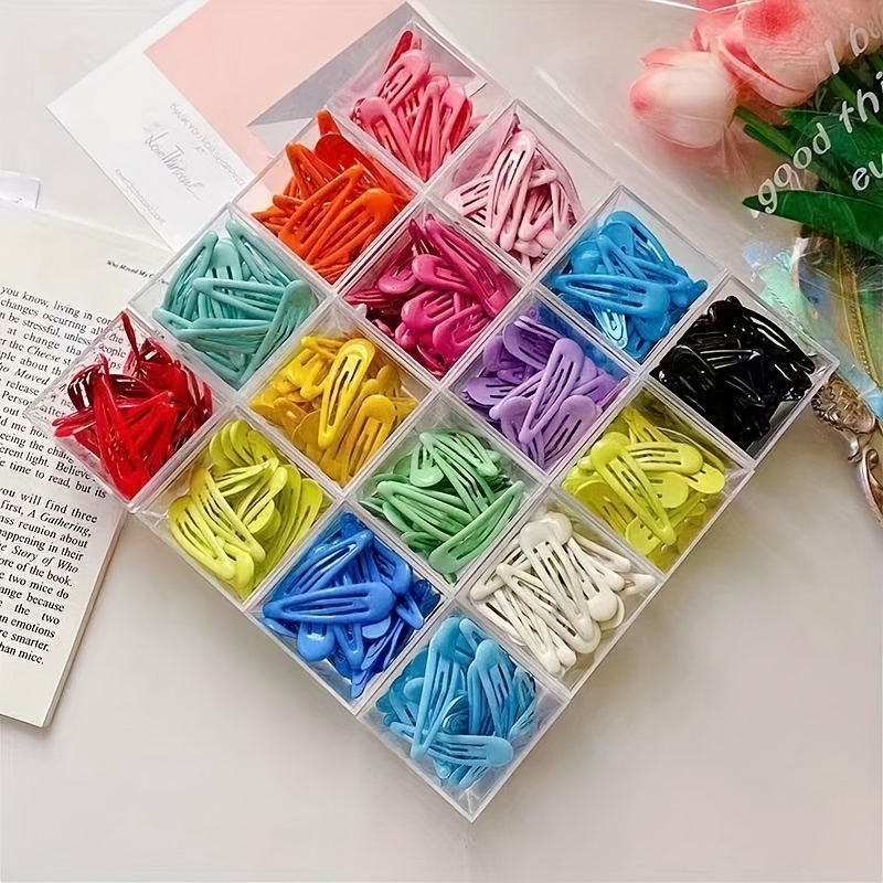 TEMU 30pcs Set Of Colors, Sweet And Colorful Hair Clips, Droplet Shaped Candy Colored Hair Clips, Simple And Colorful Daily Small Hair Clips, Bangs Edge Clips