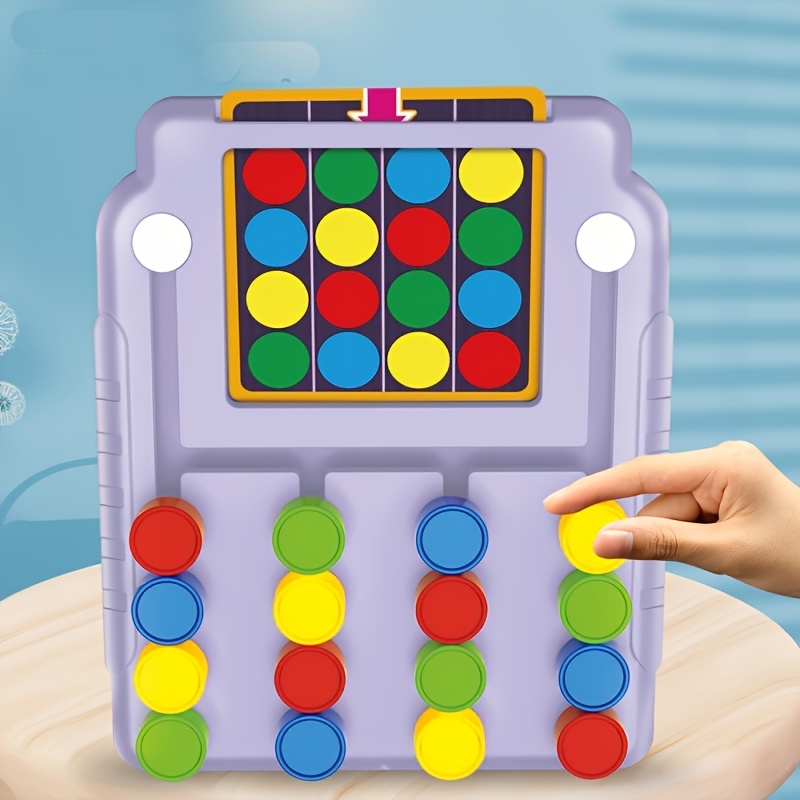 E-shop Vierfarbiges Schachfiguren-Bewegungs-Logikspiel, Handheld-Desktop-Spiel, Lernspielzeug für Kinder, Geschenkidee für Feiertage