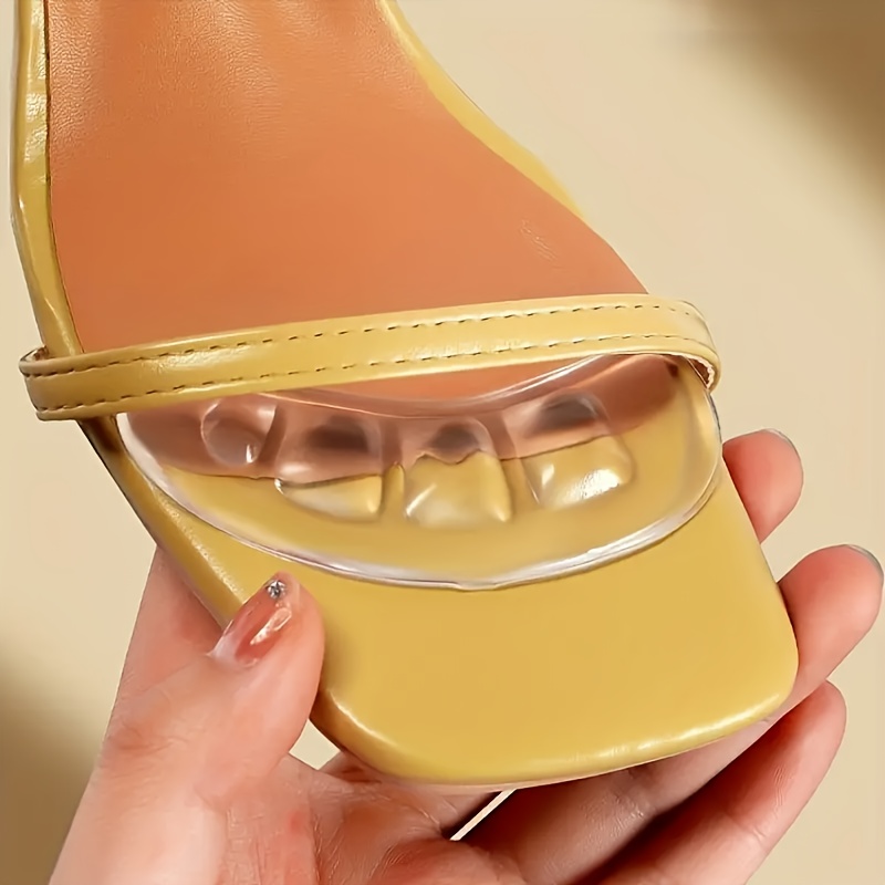 1 Pair Of Silicone Self-adhesive Non-slip Forefoot Insoles For High Heels, Sandals And Casual Shoes