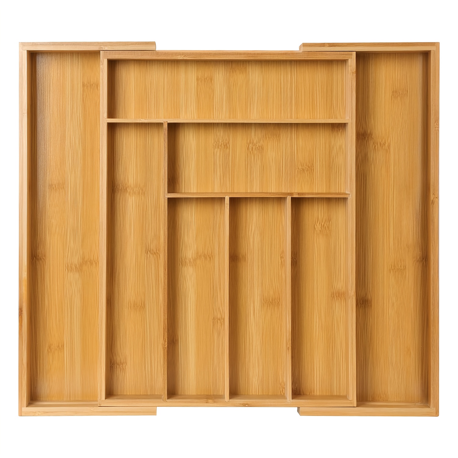 TEMU Bamboo Expandable Drawer Organizer: Cutlery Tray And Wooden Drawer Dividers For Kitchen, Bedroom, Living Room, Organizing Silverware, Knives