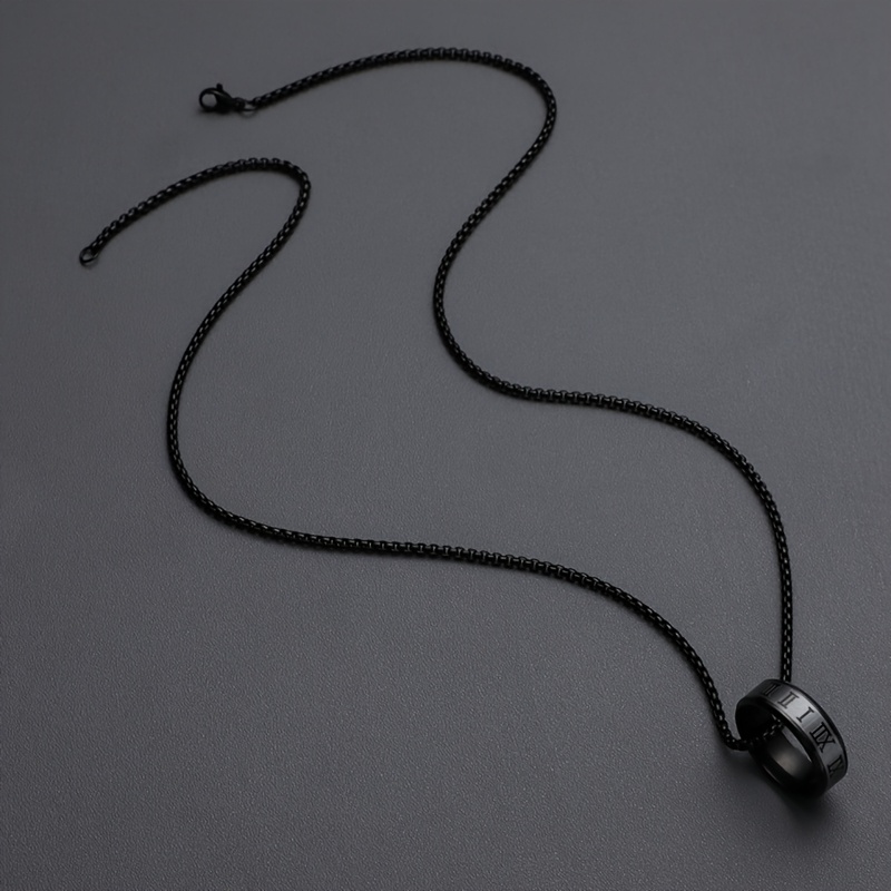 TEMU Un collier pendentif minimaliste avec un design de chiffres romains, un accessoire parfait pour de tous