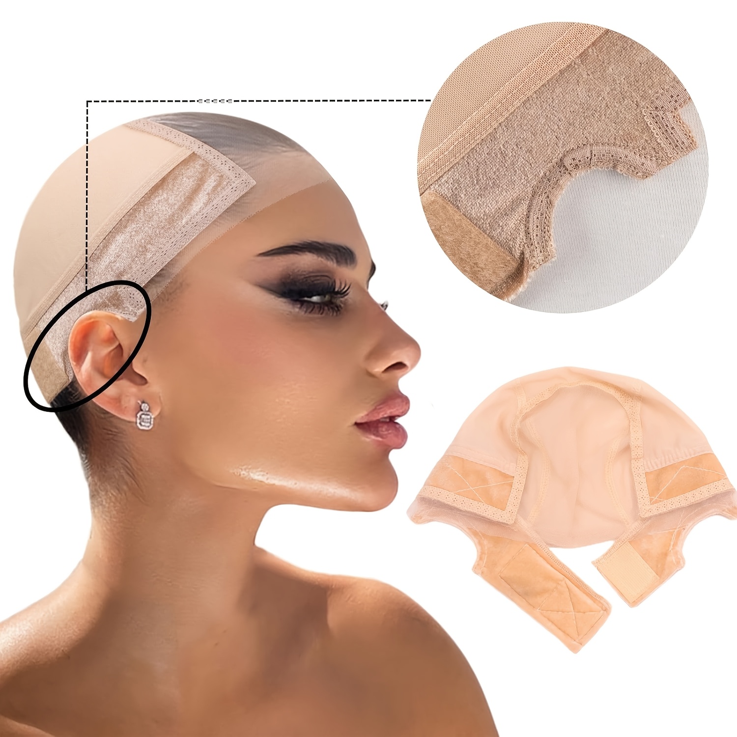 

4x5 Transparent Wig Grip Cap U-shaped Component Ventilated Wig Cap, Used For Making 1/2pcs, Hair