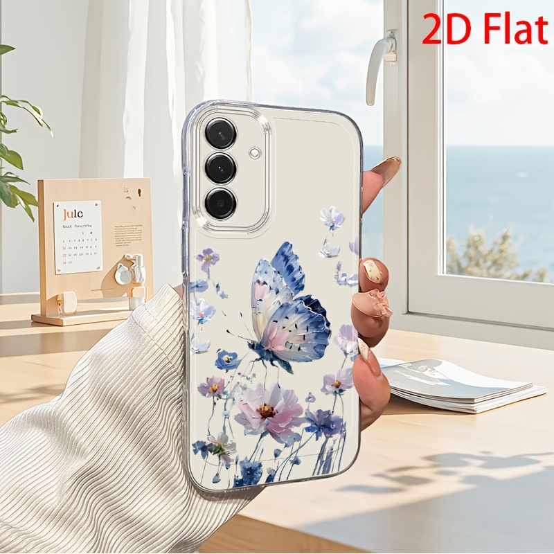 TEMU Phone Case - 2d Flat Flower Phone Case For Galaxy A03s A04 A05s A06 A07 A13 A14 A15 A16 5g A17 A21s A22 A23 A24 A25 A26 A32 A34 A35 A36 A50 A52
