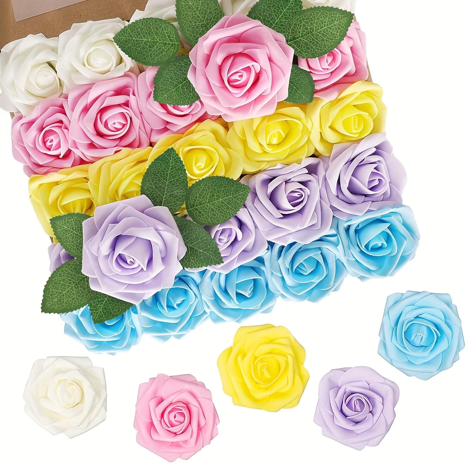 52pcs artificial flowers   flowers roses   wedding bridal bouquets centerpieces bridal shower party home flower arrangement flowers decorations