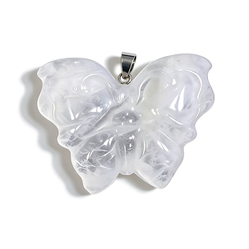 Elegant Handmade Carved Butterfly Pendant